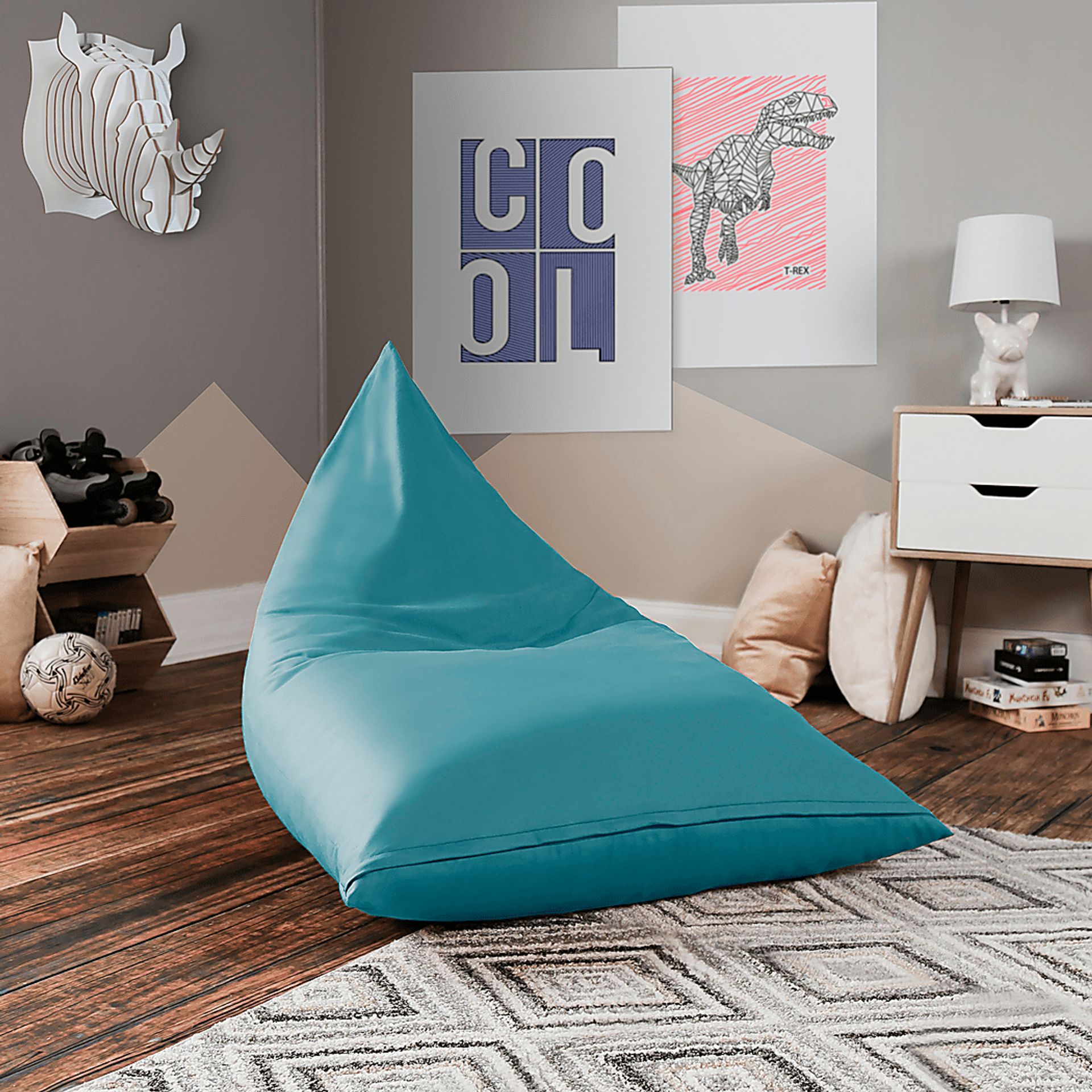 Kids Triform Ocean Small Bean Bag Chair - Image 2