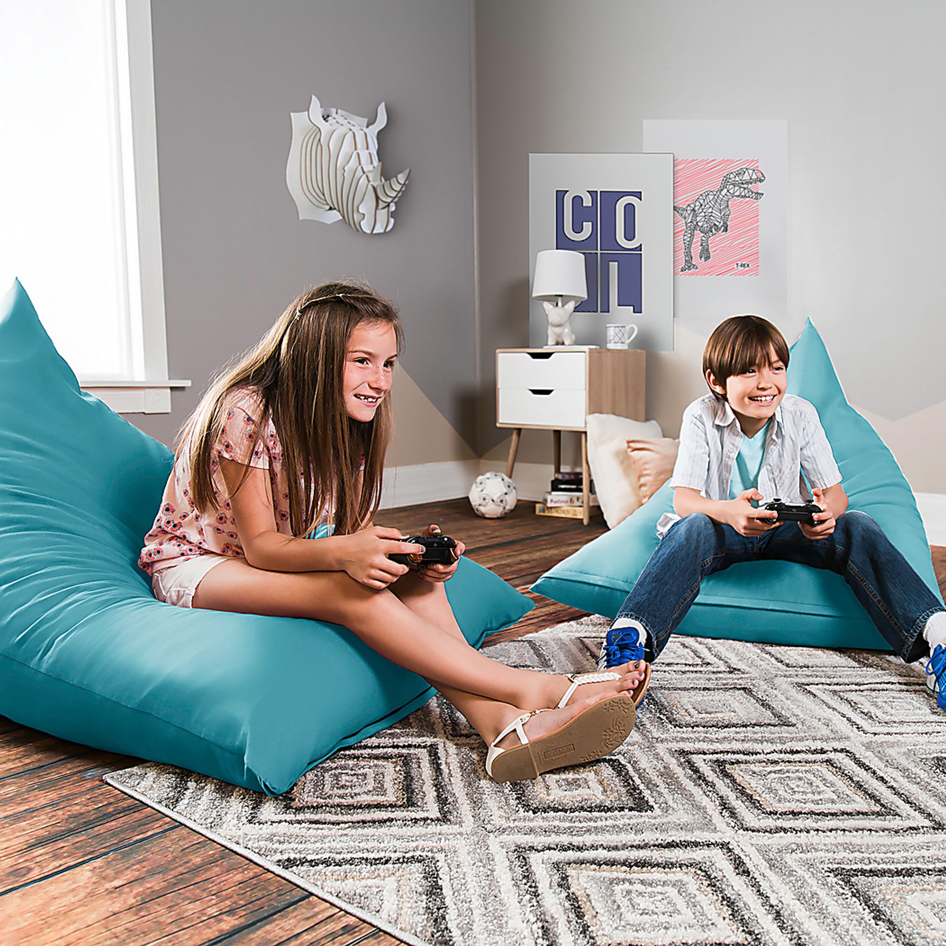 Kids Triform Ocean Small Bean Bag Chair - Image 6