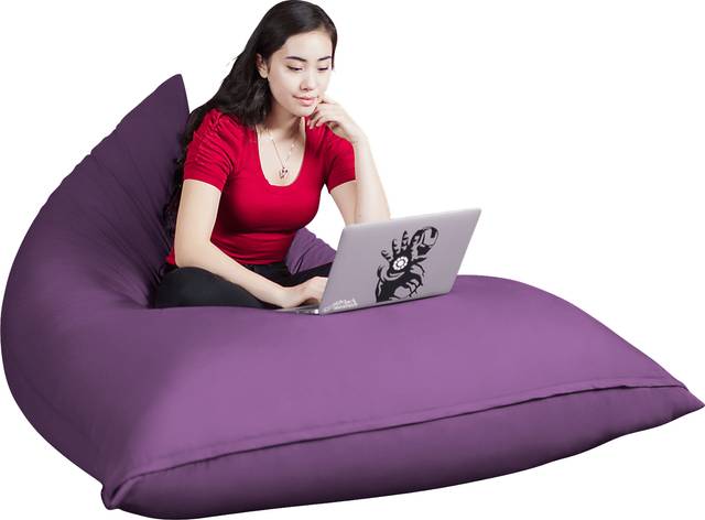 Kids Triform Purple Large Bean Bag Chair - Thumbnail - Image 1