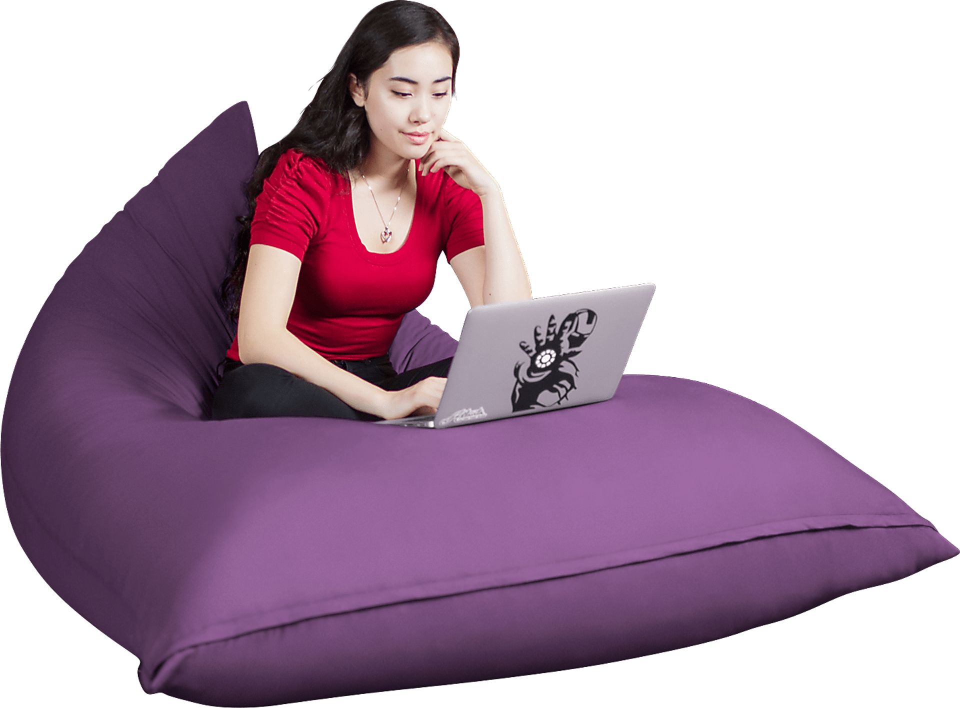 Kids Triform Purple Large Bean Bag Chair - Image 1