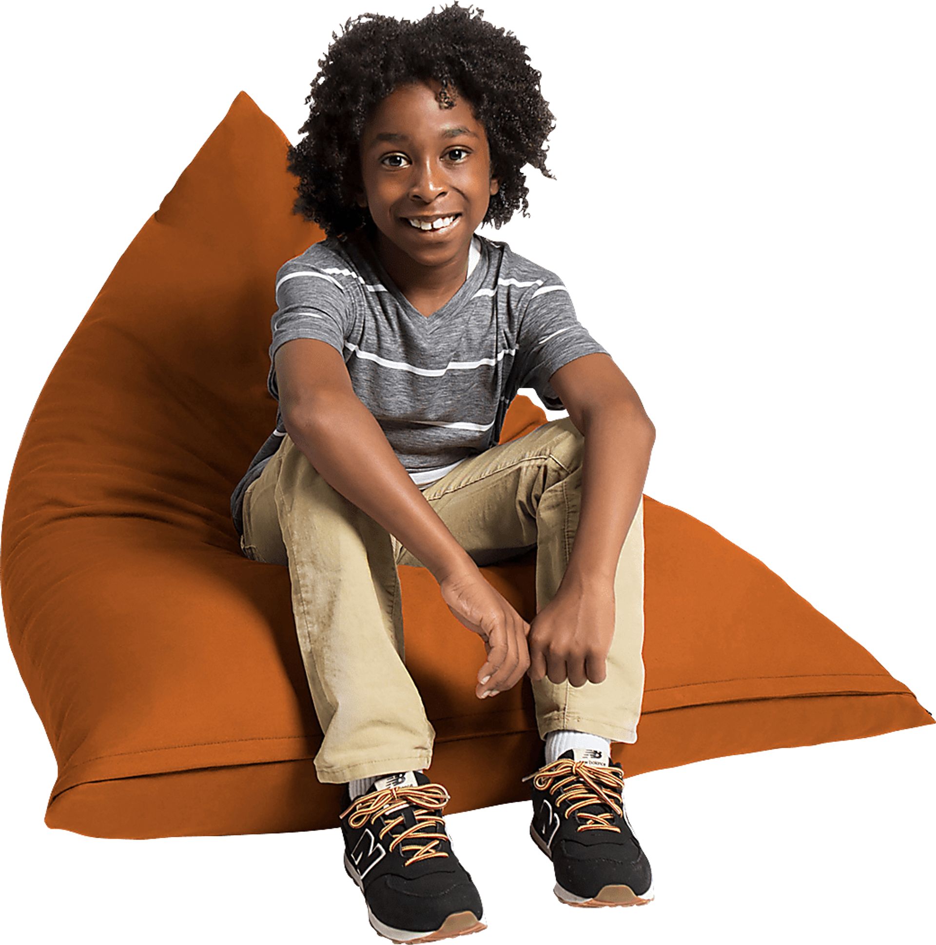 Kids Triform Rust Small Bean Bag Chair - Image 1