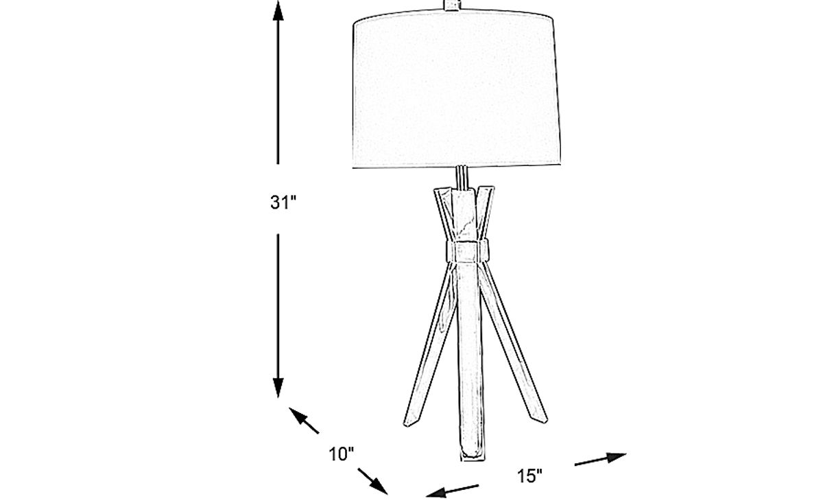 Triplex Silver Gray Lamp | Rooms to Go