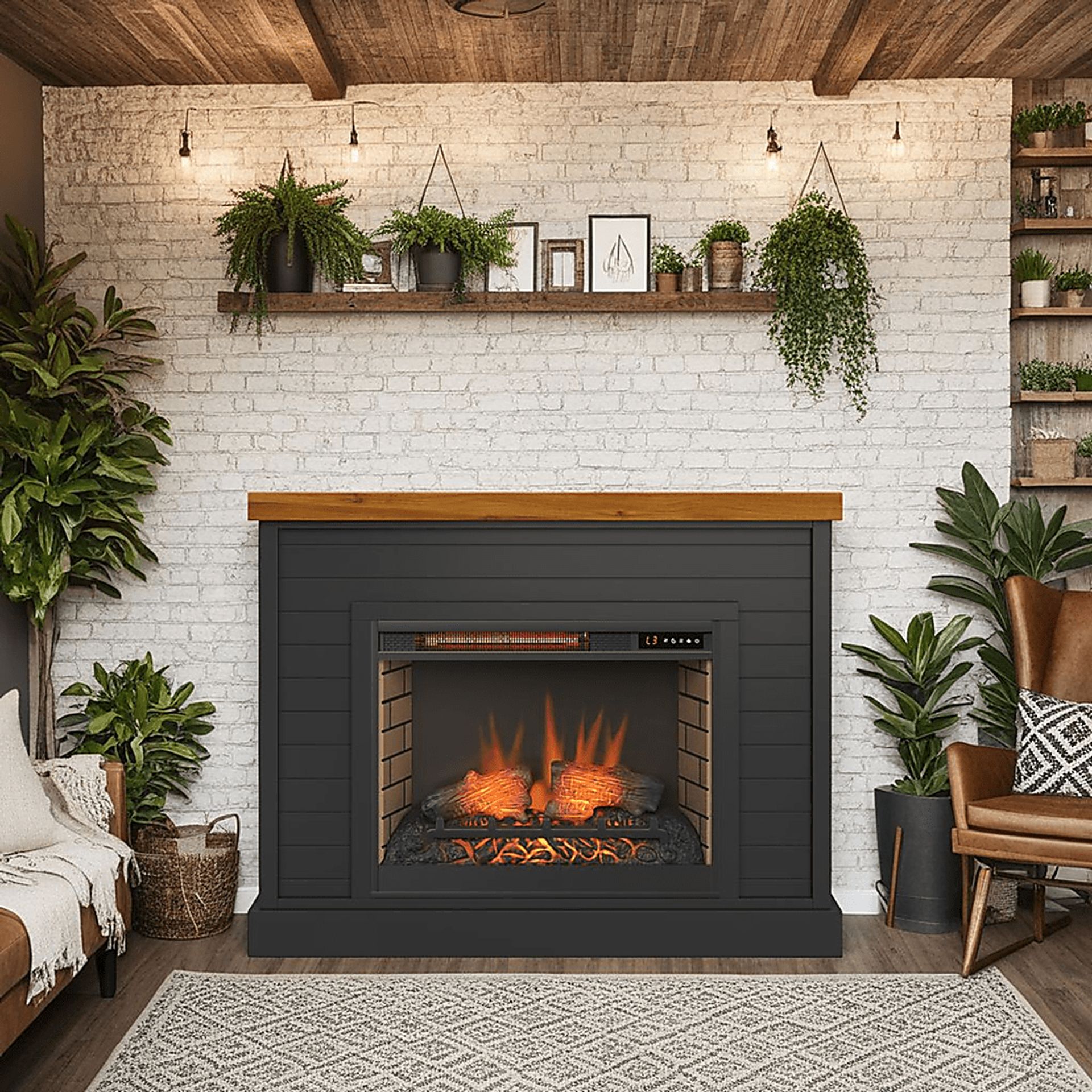 Trisano Black 48in. Console with Electric Fireplace - Image 8