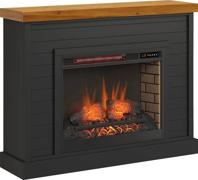 Trisano Black 48in. Console with Electric Fireplace - Thumbnail - Image 1