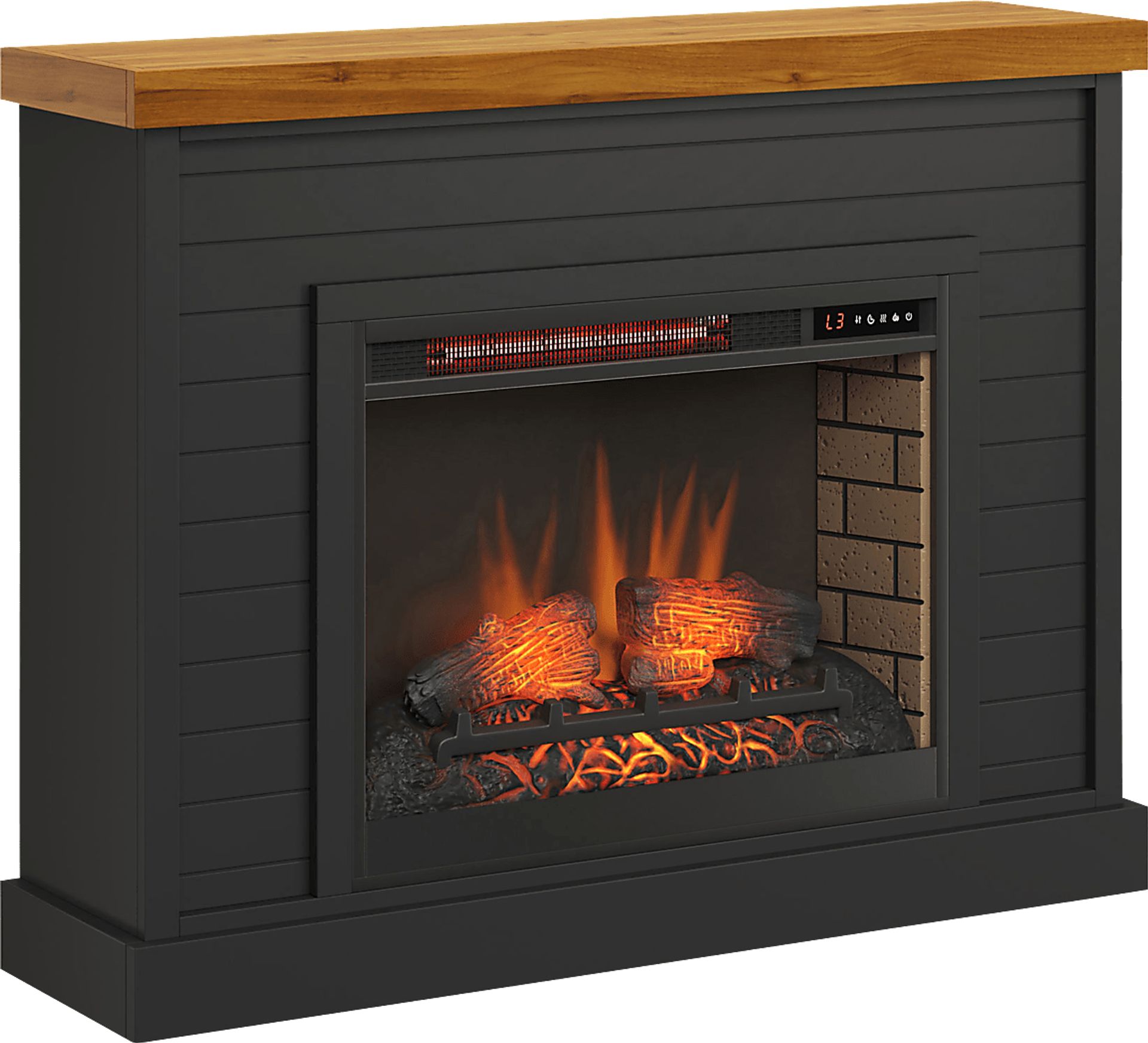 Trisano Black 48in. Console with Electric Fireplace - Image 1