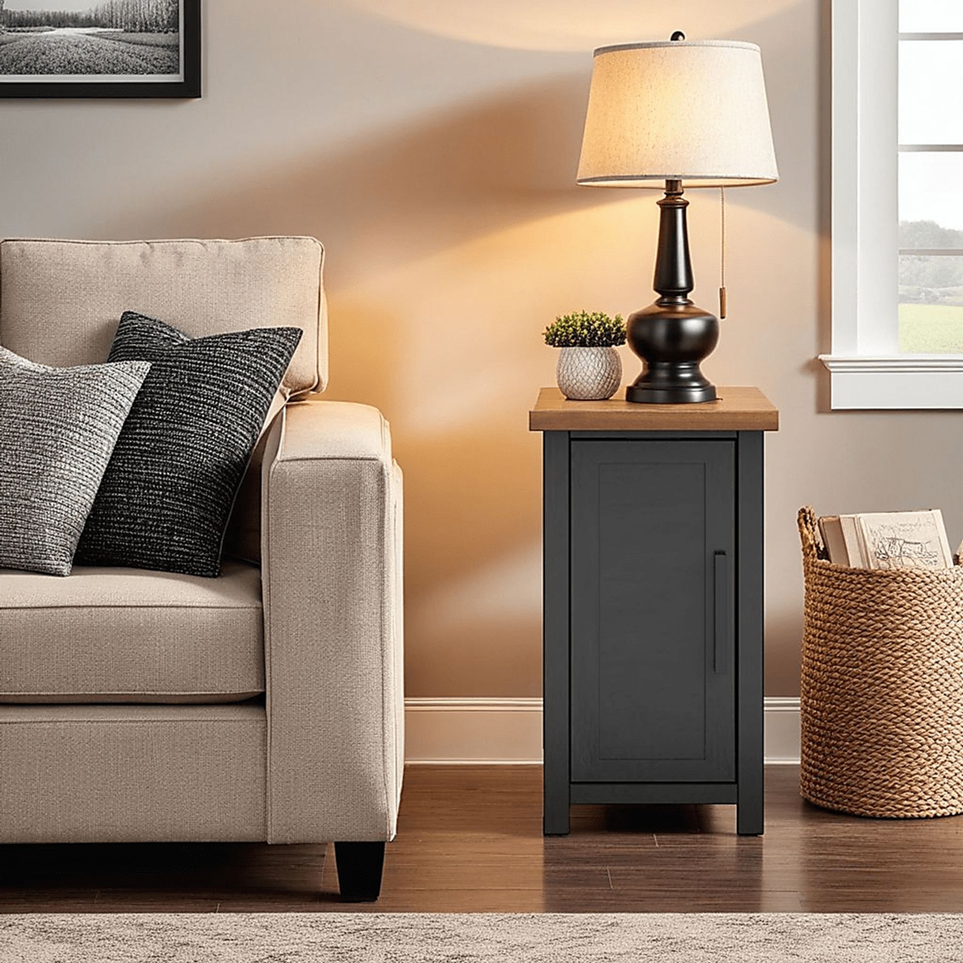 Trisano Black Nightstand - Image 2