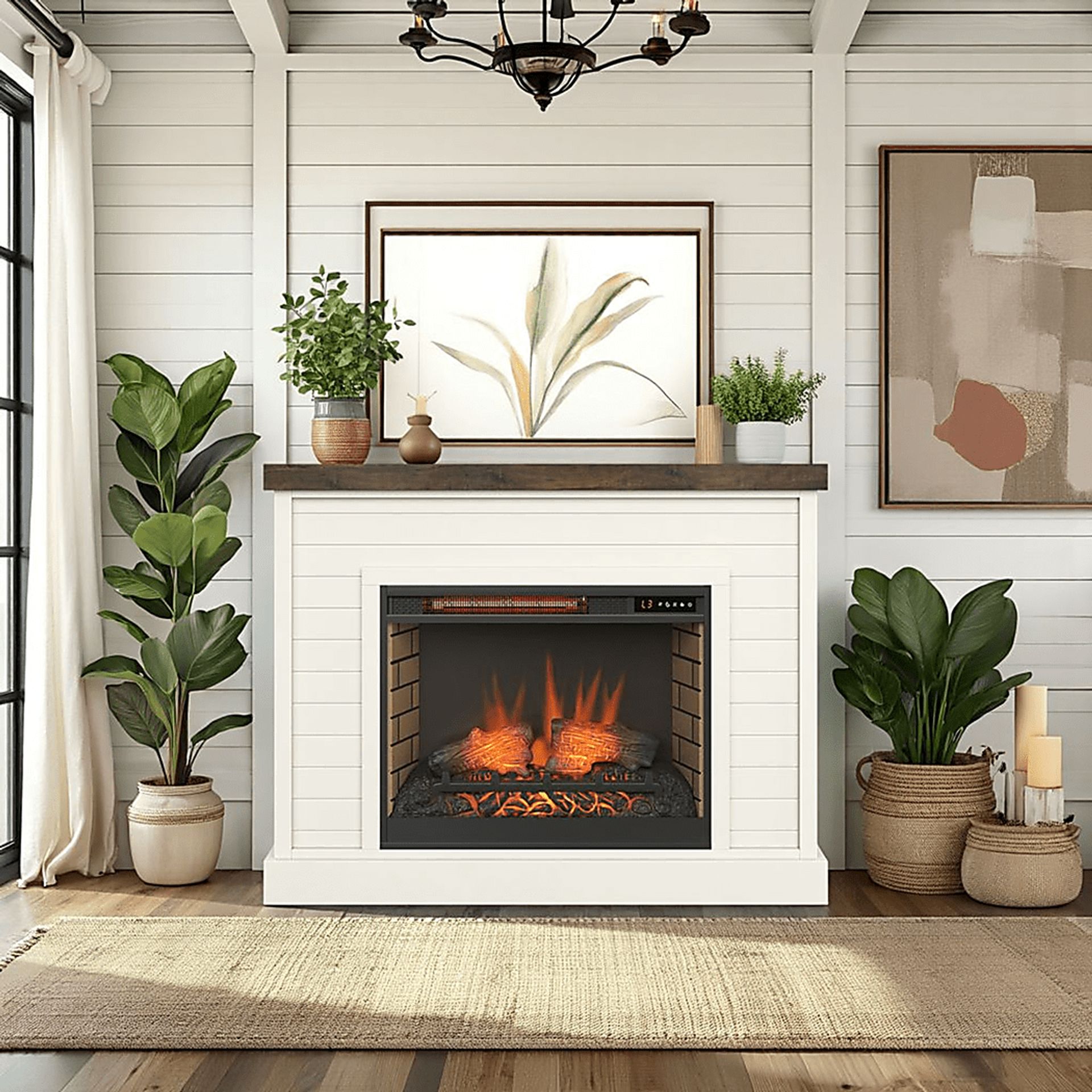 Trisano White 48in. Console with Electric Fireplace - Image 8