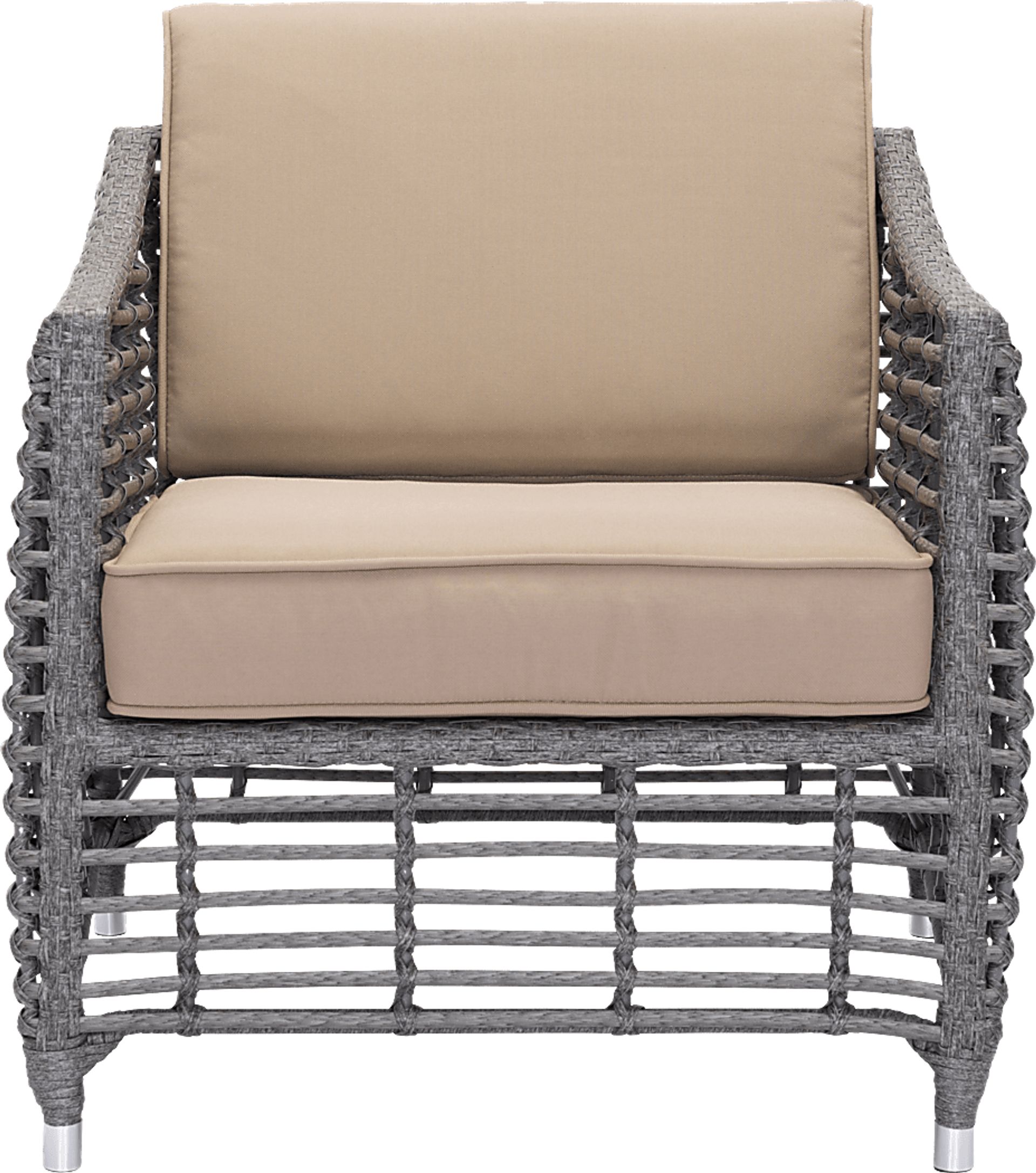 Trisik Beach Gray and Beige Outdoor Chair - Image 3