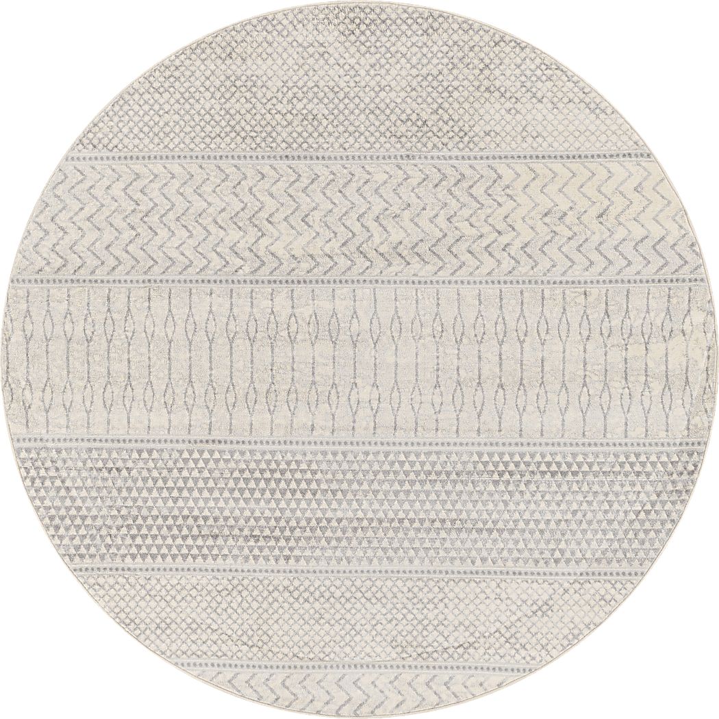 Tristram II Silver 5'3 Round Rug
