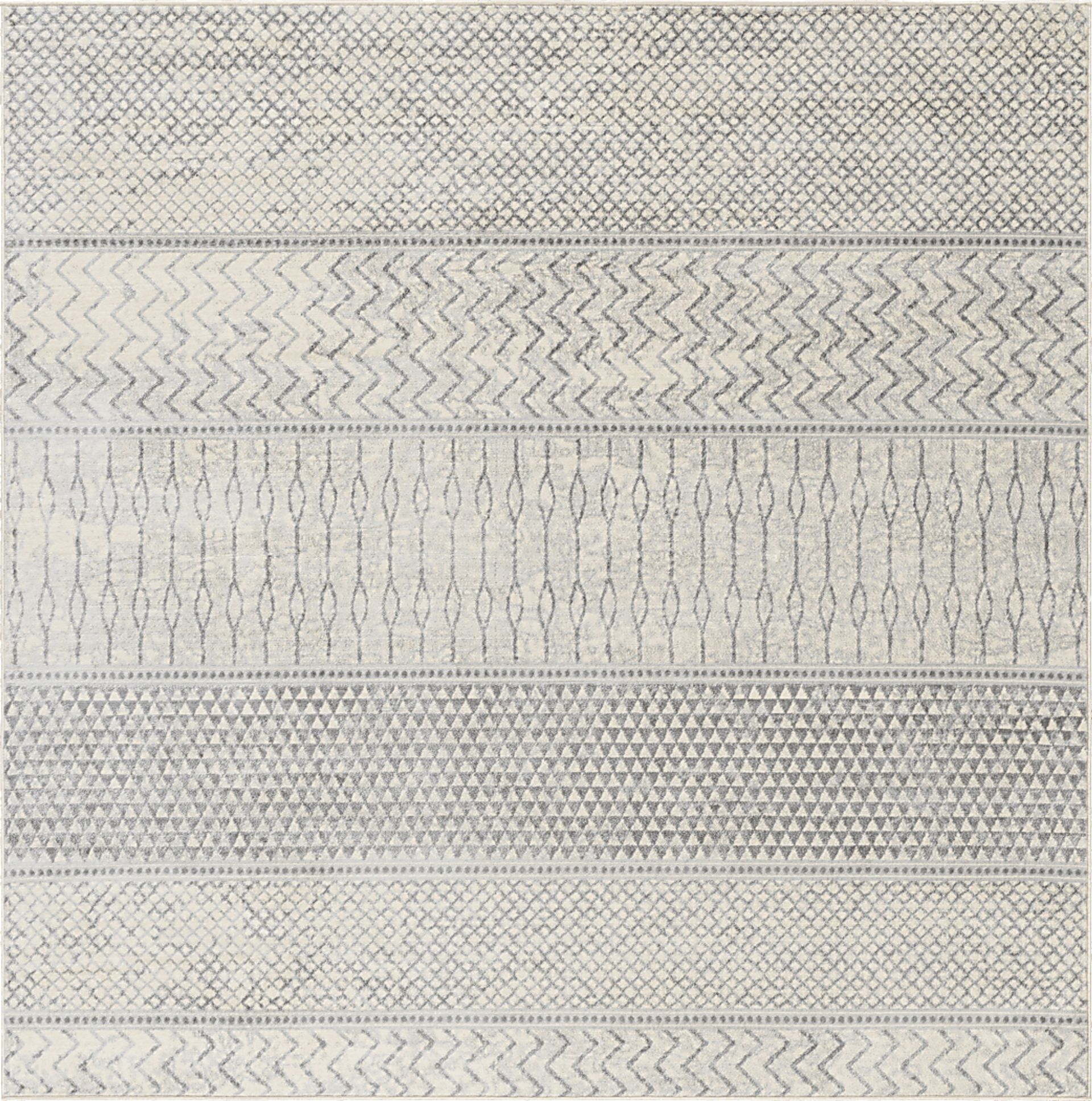 Tristram II Silver 6'7 Square Rug - Image 1