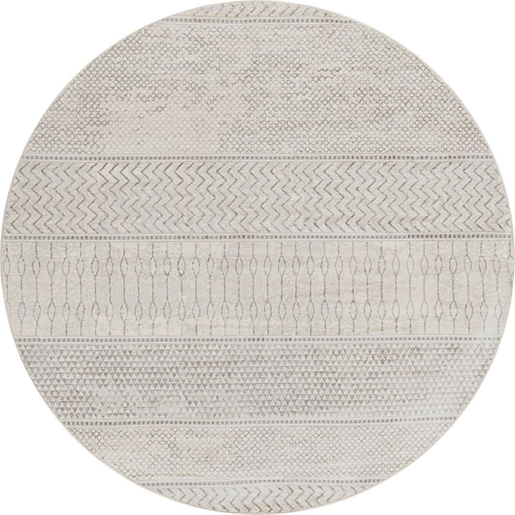 Tristram II Silver 7'10 Round Rug