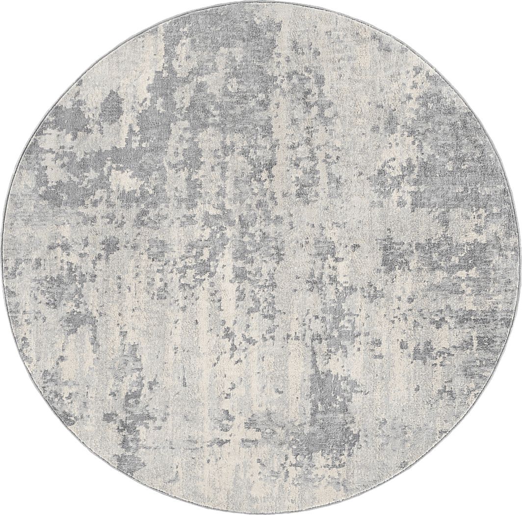 Tristram III Silver 5'3 Round Rug