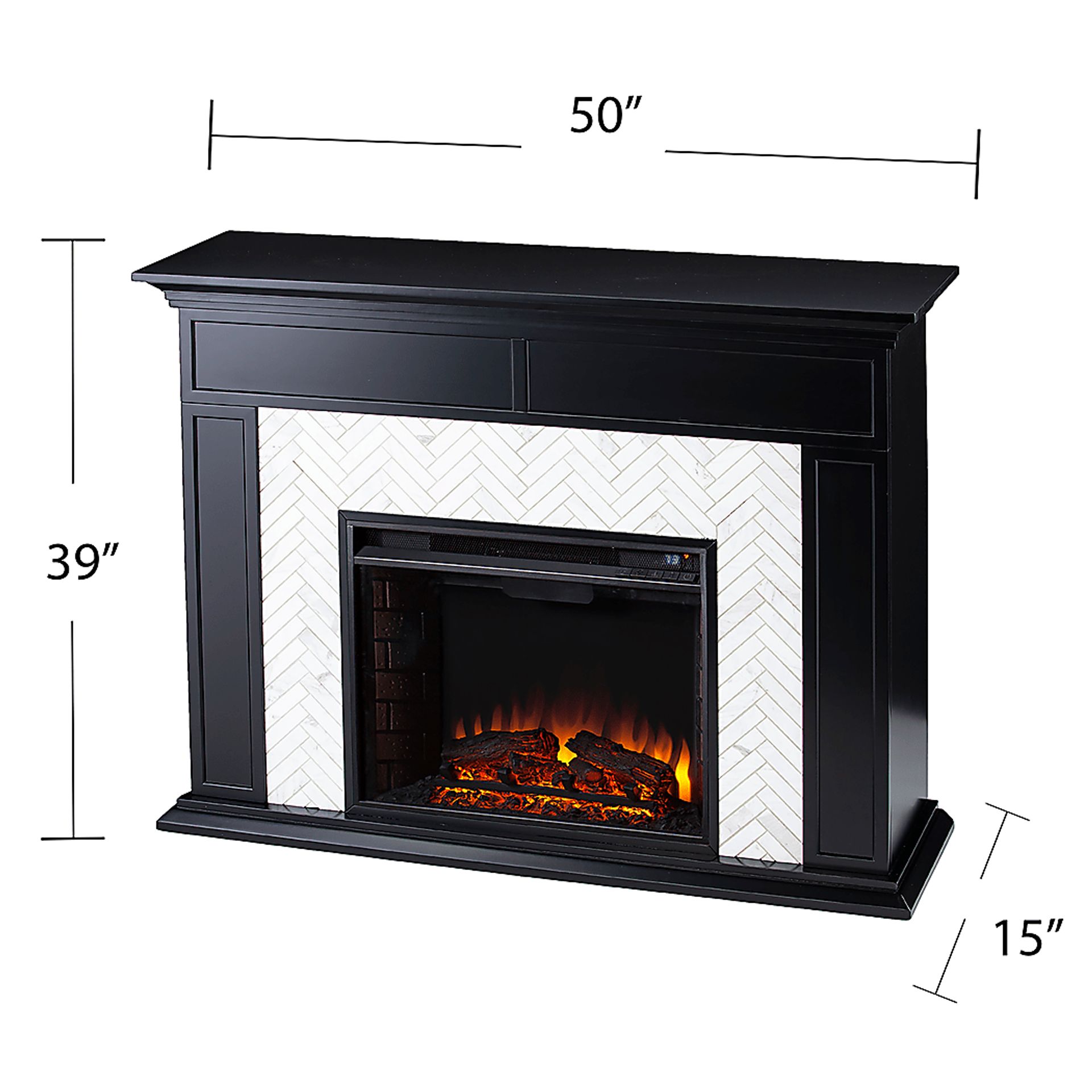 Tronewood II Black 50 in. Console, With Electric Fireplace - Image 8