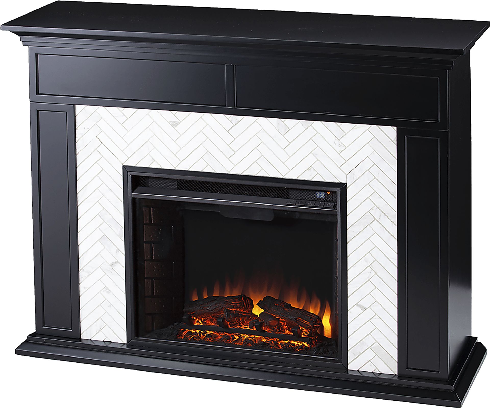 Tronewood II Black 50 in. Console, With Electric Fireplace - Image 1
