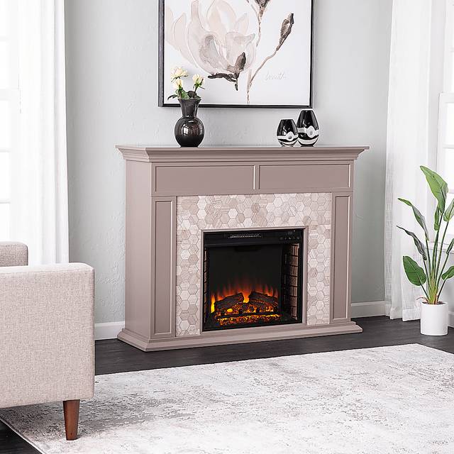 Tronewood II Gray 50 in. Console, With Electric Fireplace - Thumbnail - Image 2