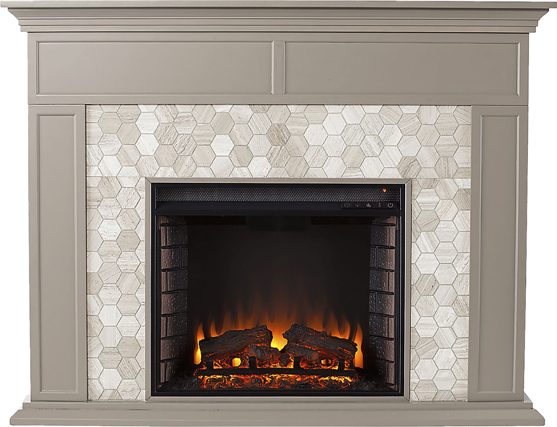 Tronewood II Gray 50 in. Console, With Electric Fireplace - Image 7