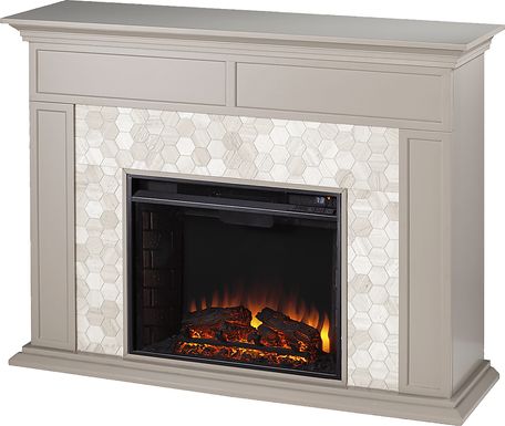 Tronewood II Gray 50 in. Console, With Electric Fireplace