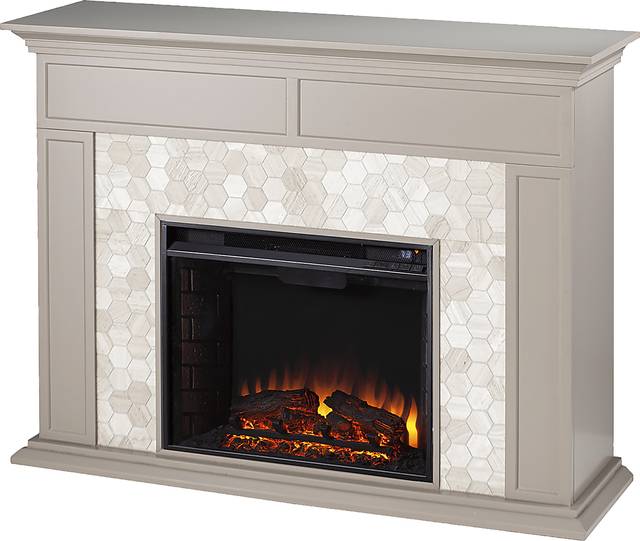 Tronewood II Gray 50 in. Console, With Electric Fireplace - Thumbnail - Image 1
