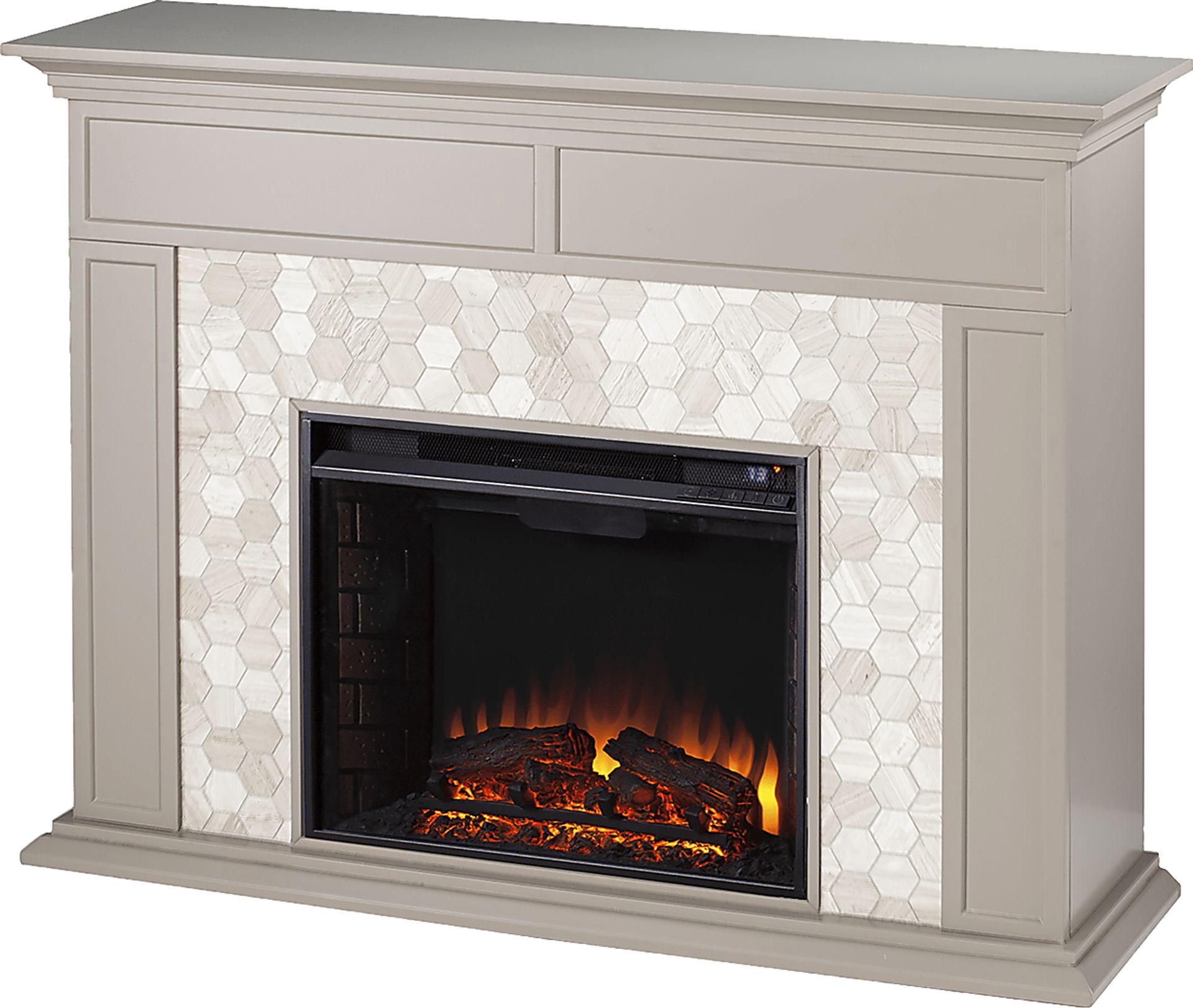 Tronewood II Gray 50 in. Console, With Electric Fireplace - Image 1