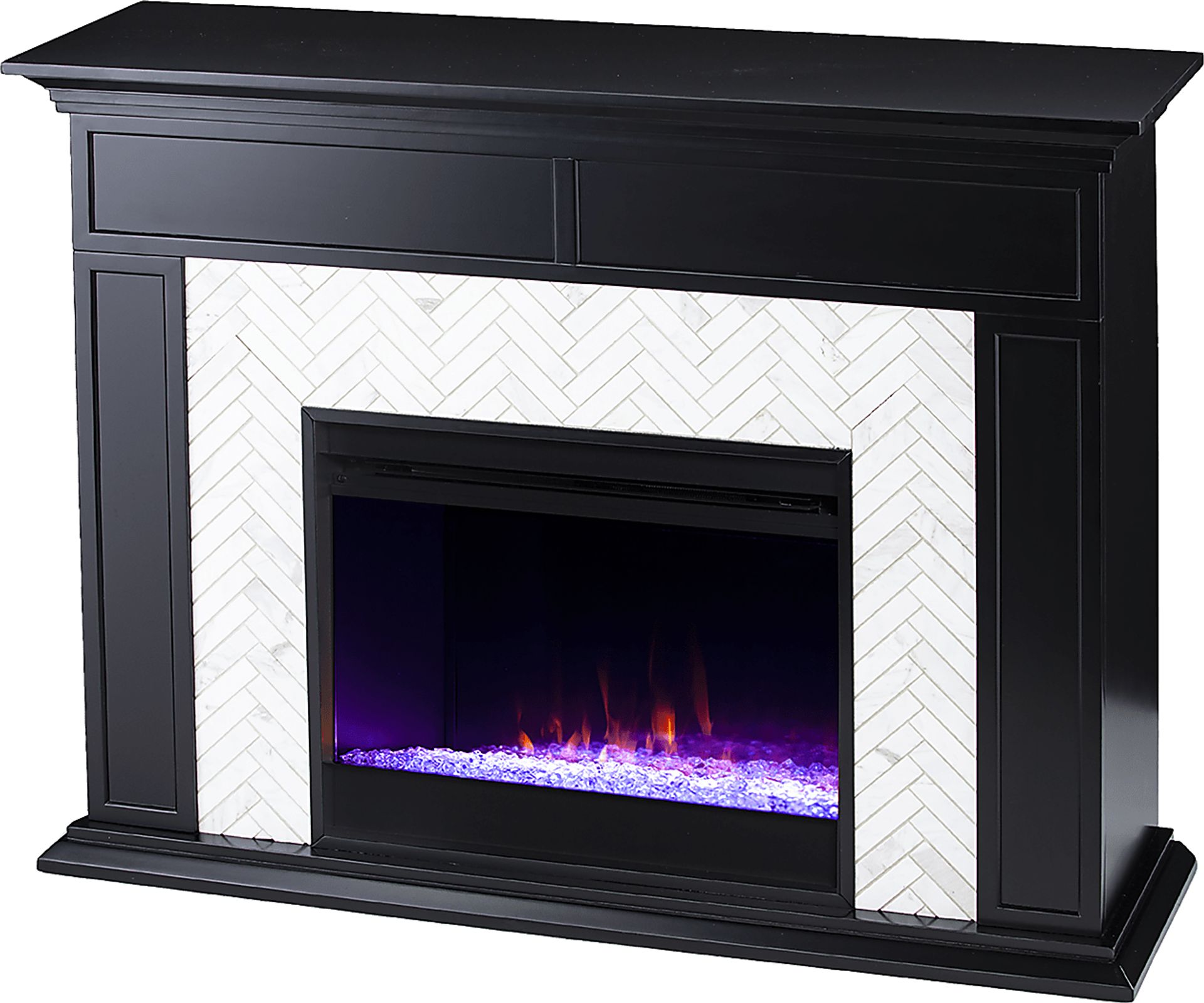 Tronewood I Black 50 in. Console, With Color Changing Electric Fireplace - Image 1