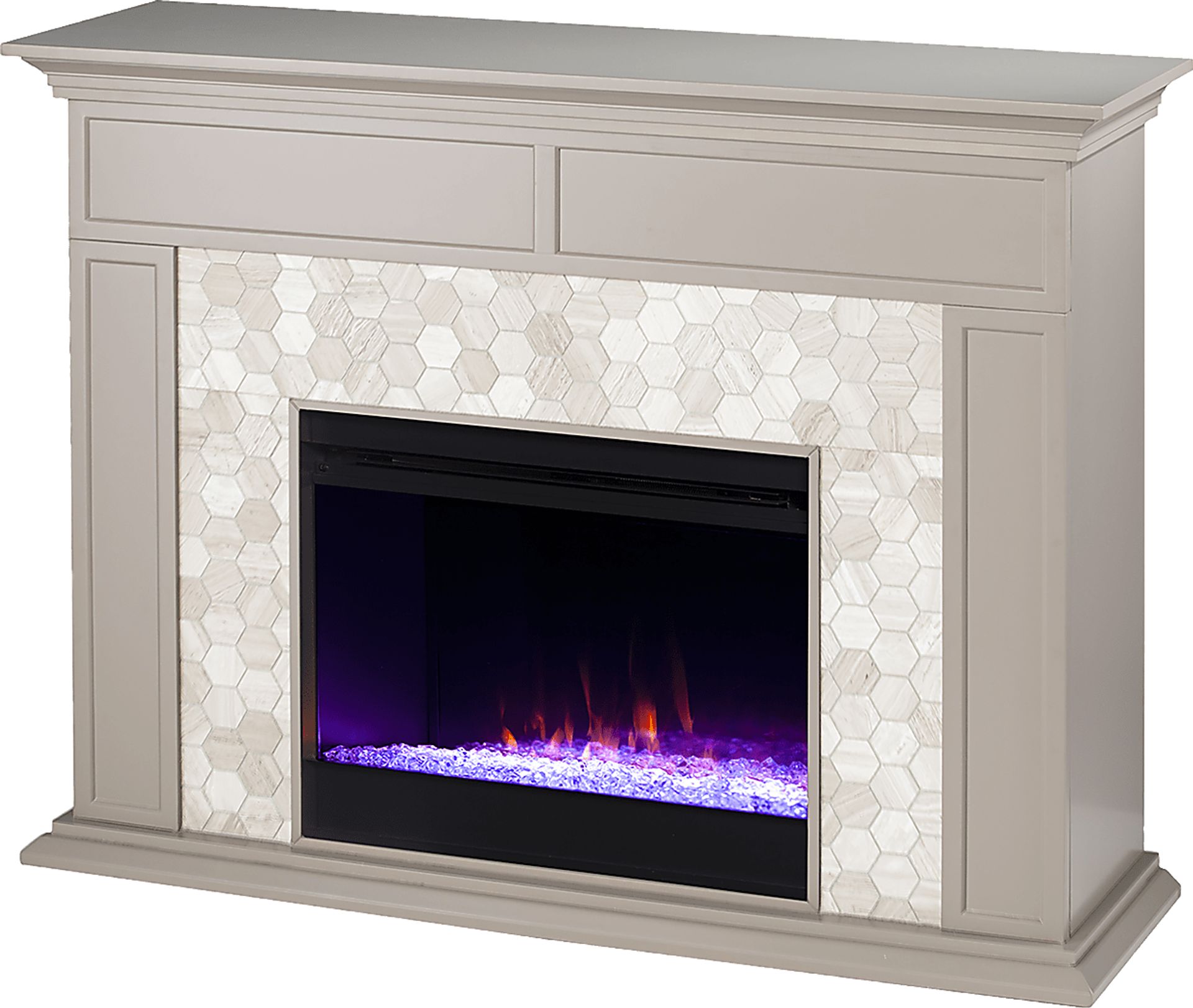 Tronewood I Gray 50 in. Console, With Color Changing Electric Fireplace - Image 1