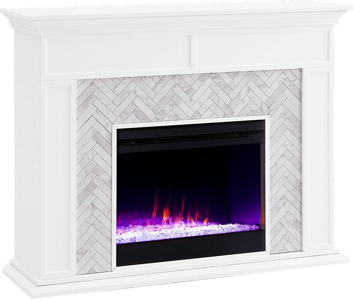 Tronewood II White 50 in. Console With Electric Fireplace Rooms To Go