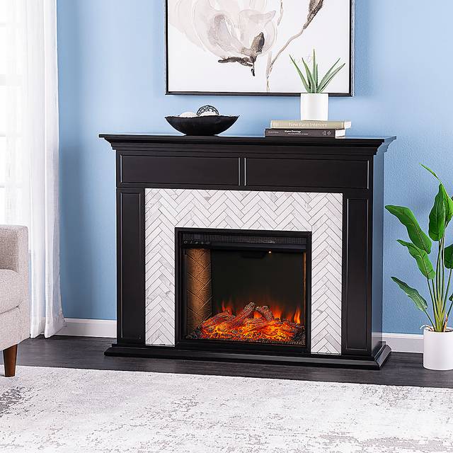 Tronewood III Black 50 in. Console, With Smart Electric Fireplace - Thumbnail - Image 2