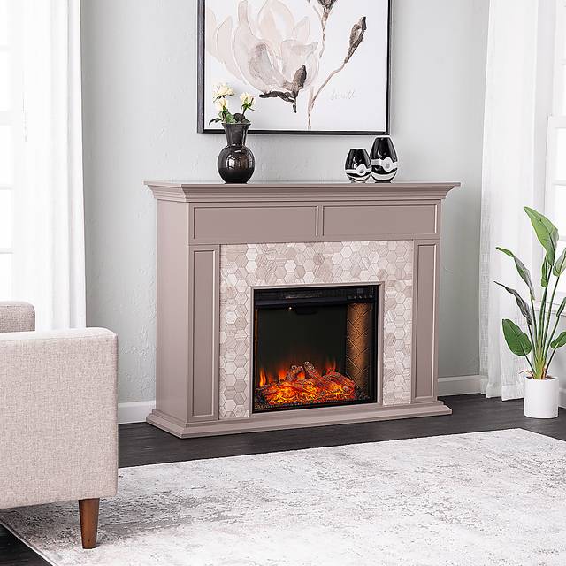Tronewood III Gray 50 in. Console, With Smart Electric Fireplace - Thumbnail - Image 2
