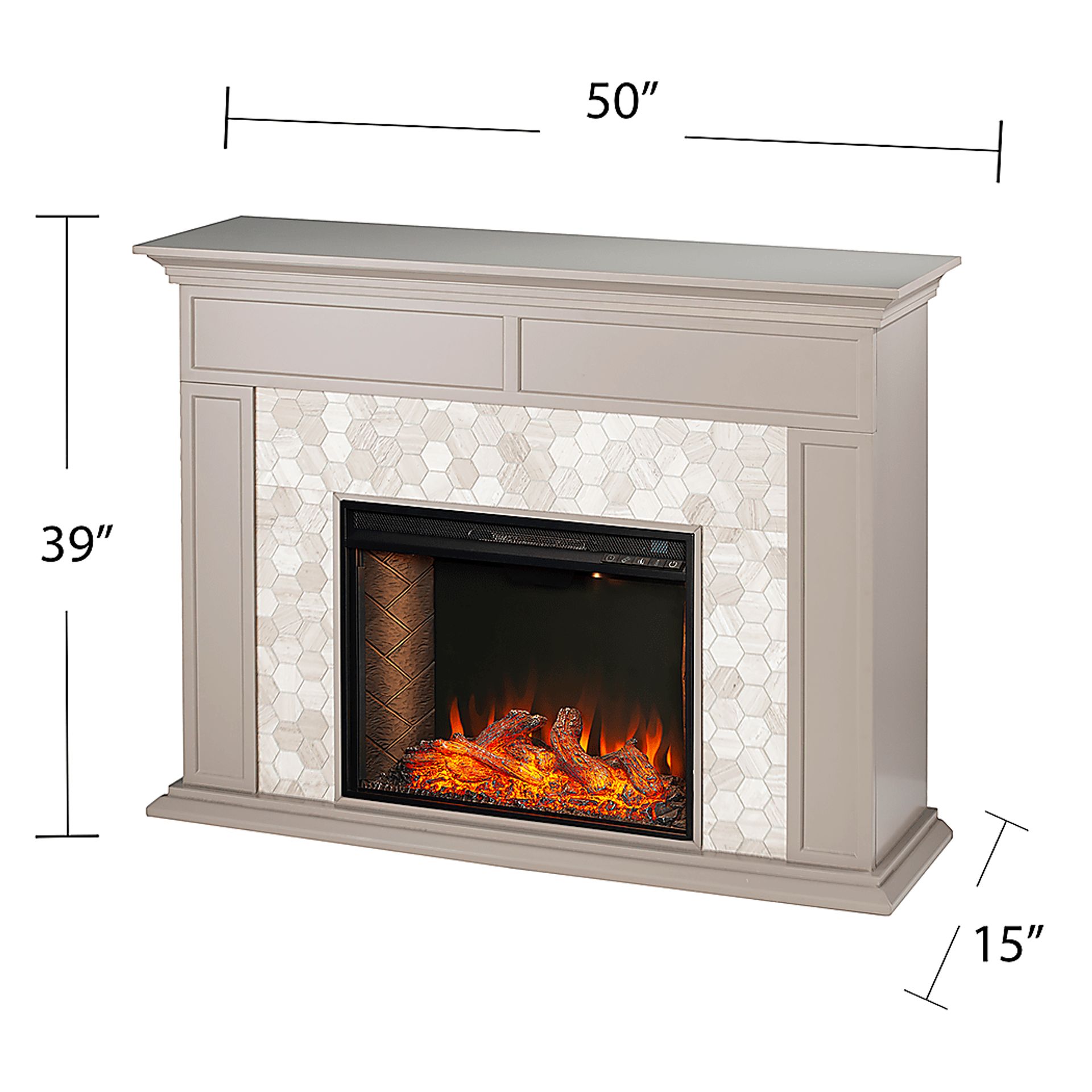 Tronewood III Gray 50 in. Console, With Smart Electric Fireplace - Image 8