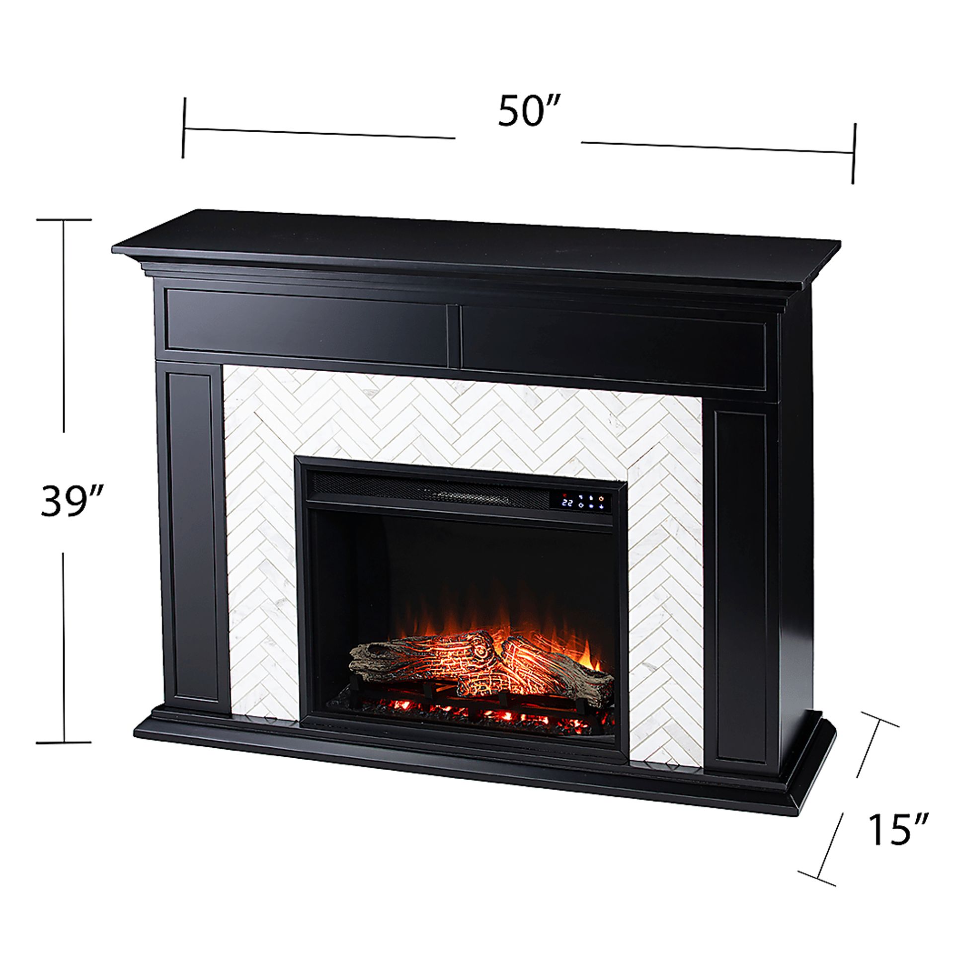 Tronewood IV Black 50 in. Console, With Touch Panel Electric Fireplace - Image 8