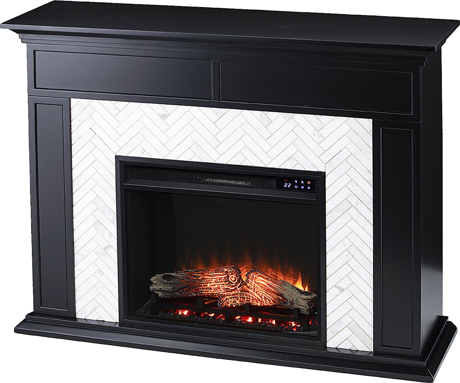 Tronewood IV Black 50 in. Console, With Touch Panel Electric Fireplace - Image 1