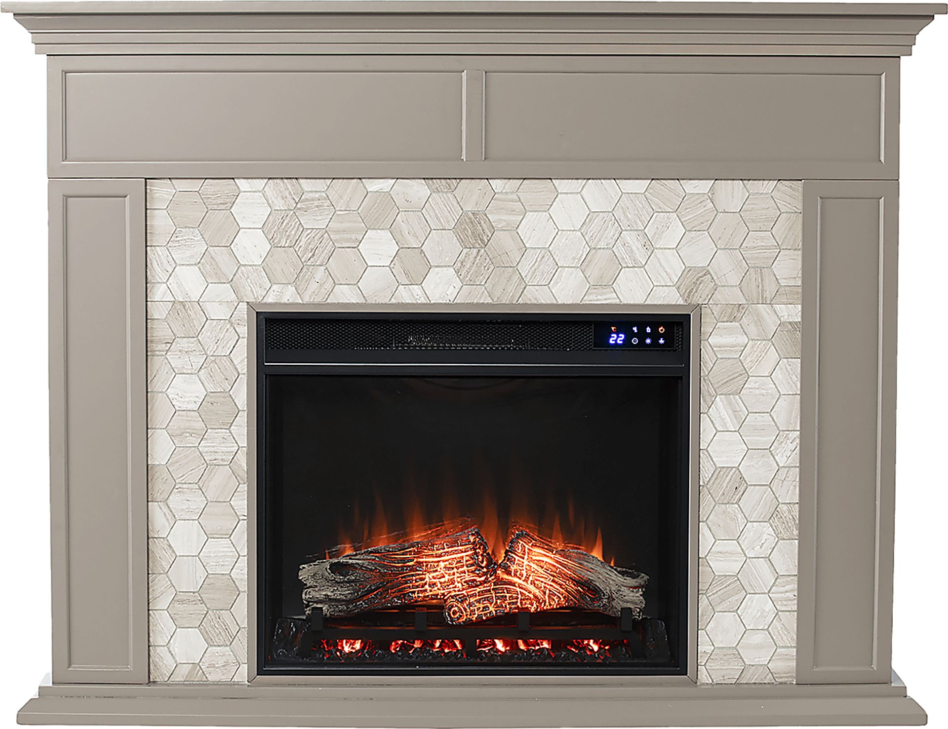Tronewood IV Gray 50 in. Console, With Touch Panel Electric Fireplace - Image 6