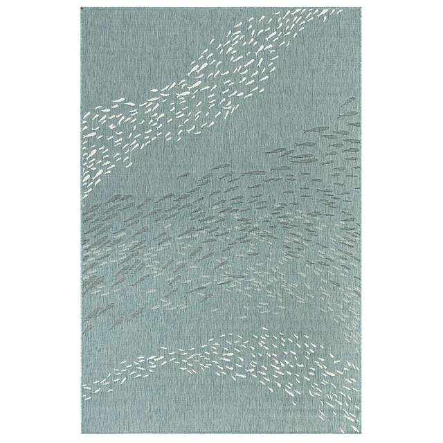 Tropical Adventures Aqua 6'6 x 9'4 Indoor/Outdoor Rug - Thumbnail - Image 1