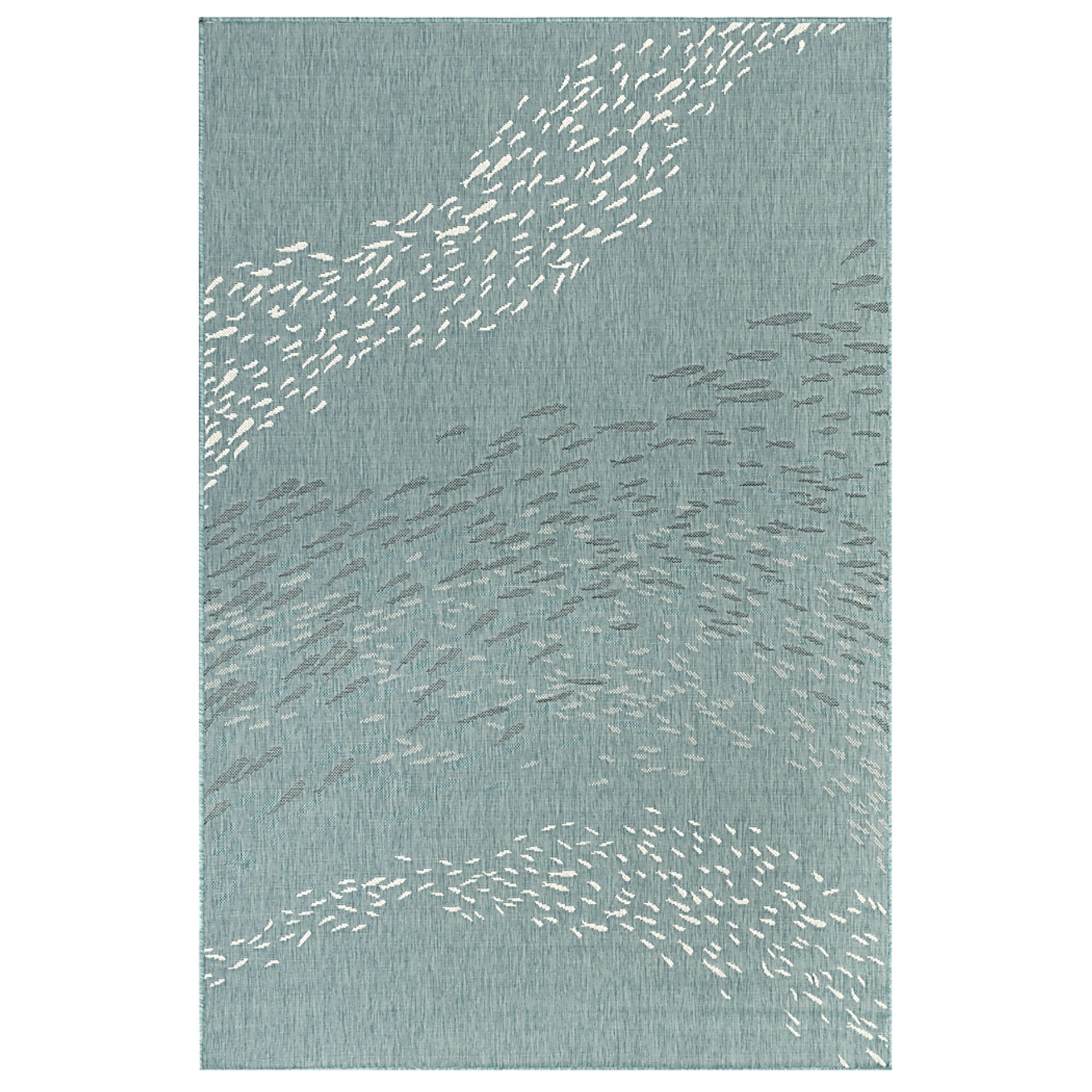Tropical Adventures Aqua 6'6 x 9'4 Indoor/Outdoor Rug - Image 1