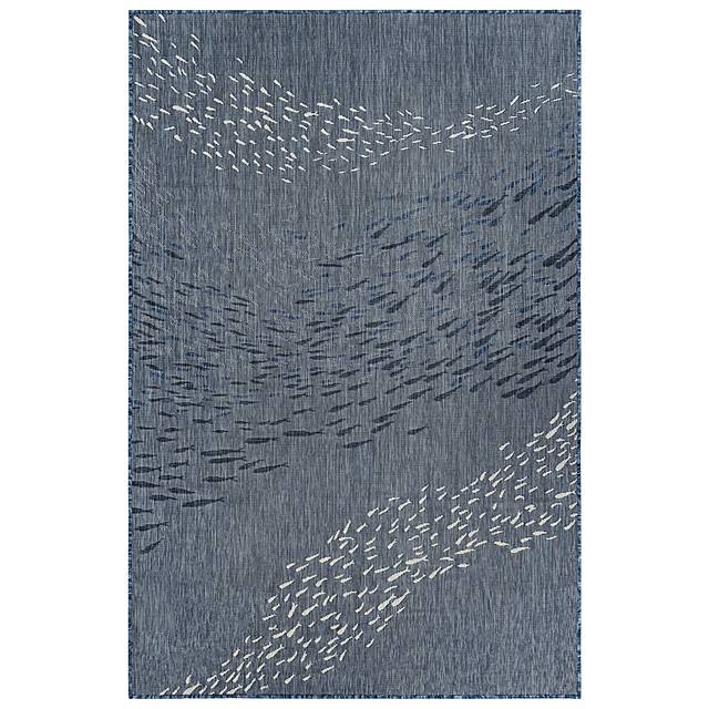 Tropical Adventures Navy 4'10 x 7'6 Indoor/Outdoor Rug - Thumbnail - Image 1