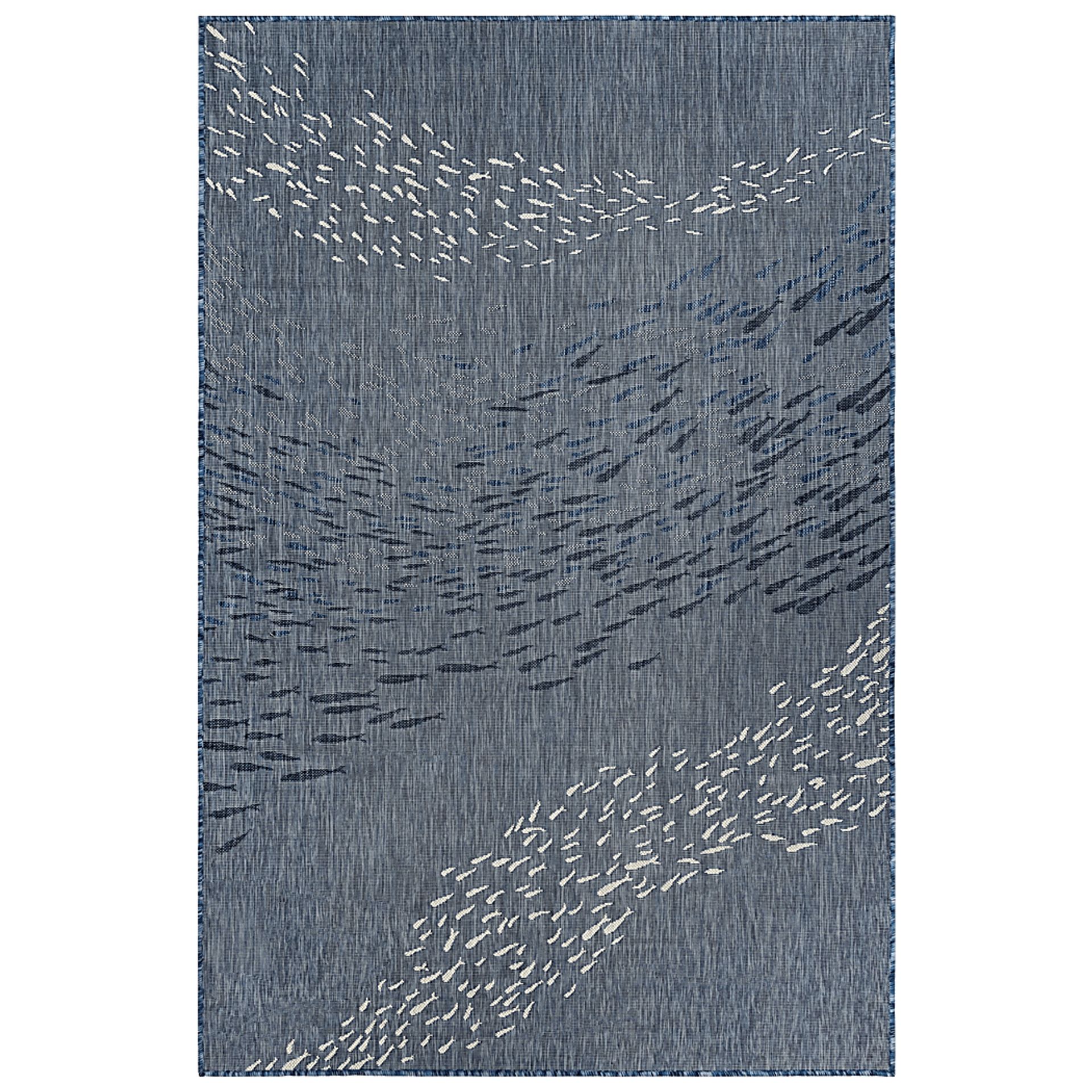 Tropical Adventures Navy 6'6 x 9'4 Indoor/Outdoor Rug - Image 1