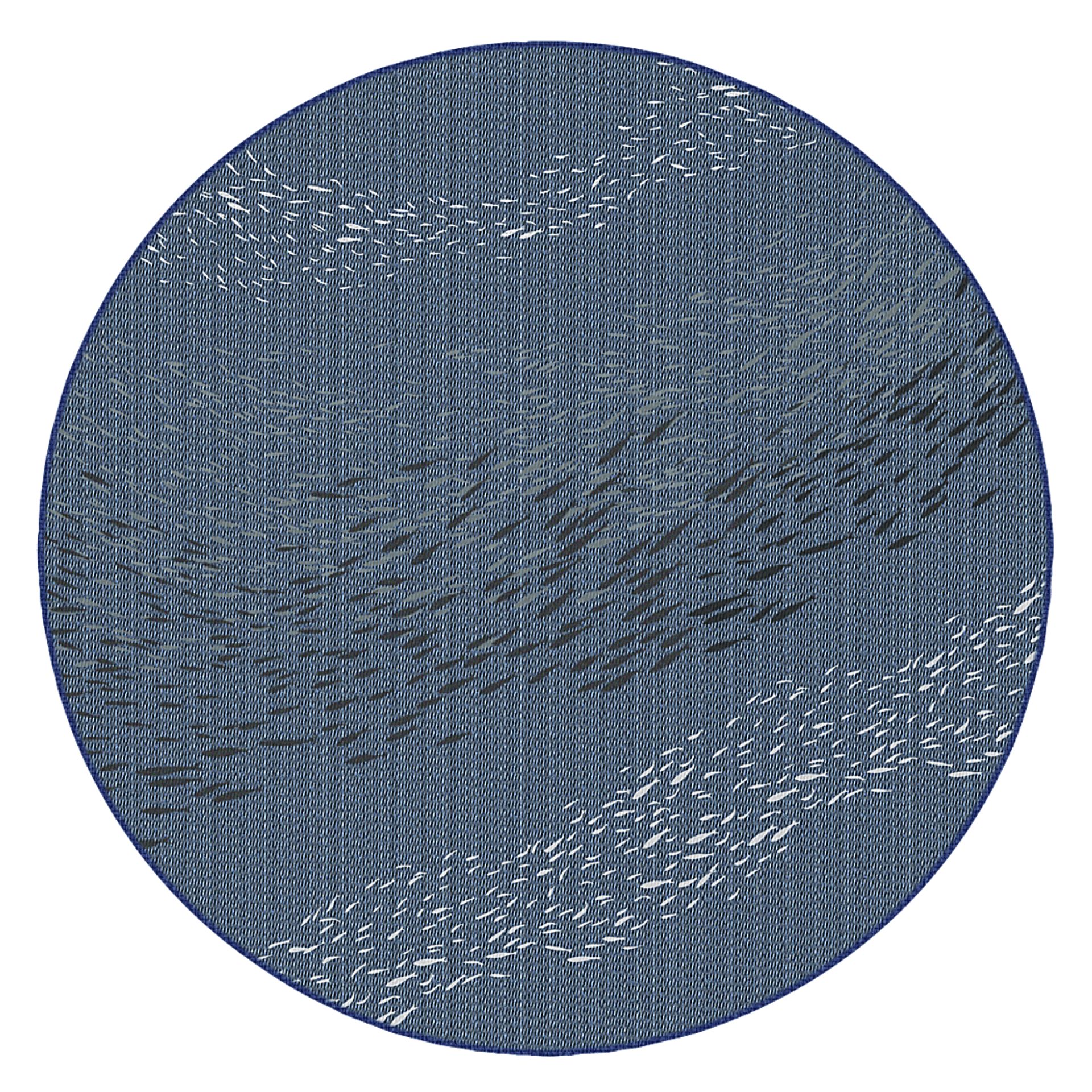 Tropical Adventures Navy 7'10 Round Indoor/Outdoor Rug - Image 1
