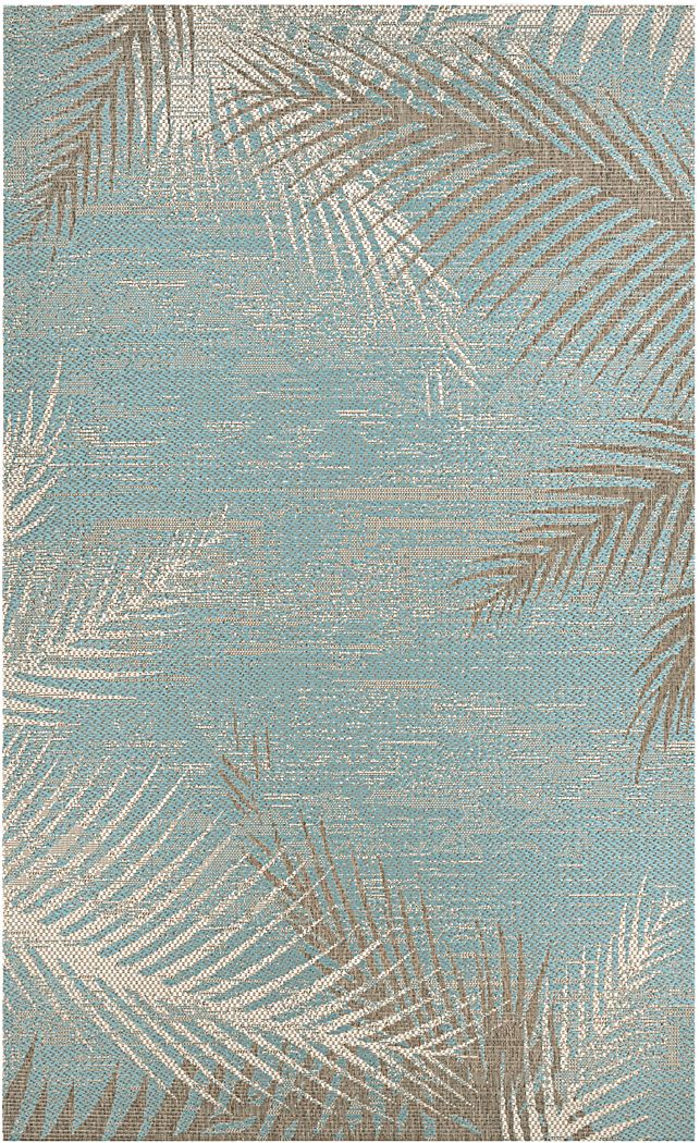 Tropical Tide Aqua 7'10 x 10'9 Indoor/Outdoor Rug