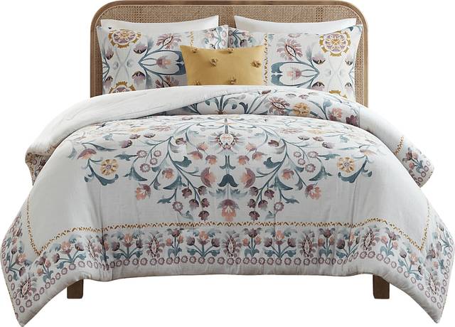 Troywood White 4 Pc Full/Queen Comforter Set - Thumbnail - Image 7