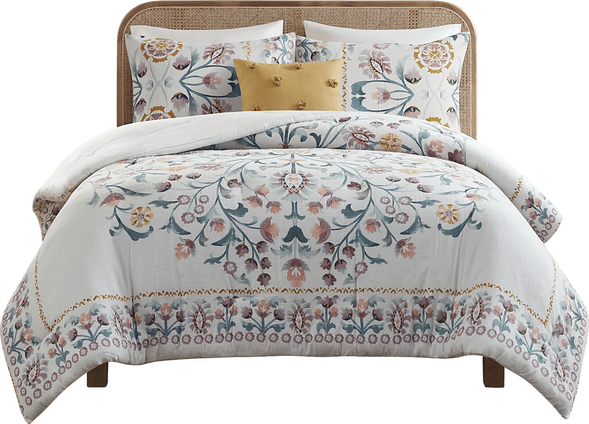 Troywood White 4 Pc Full/Queen Comforter Set - Image 7