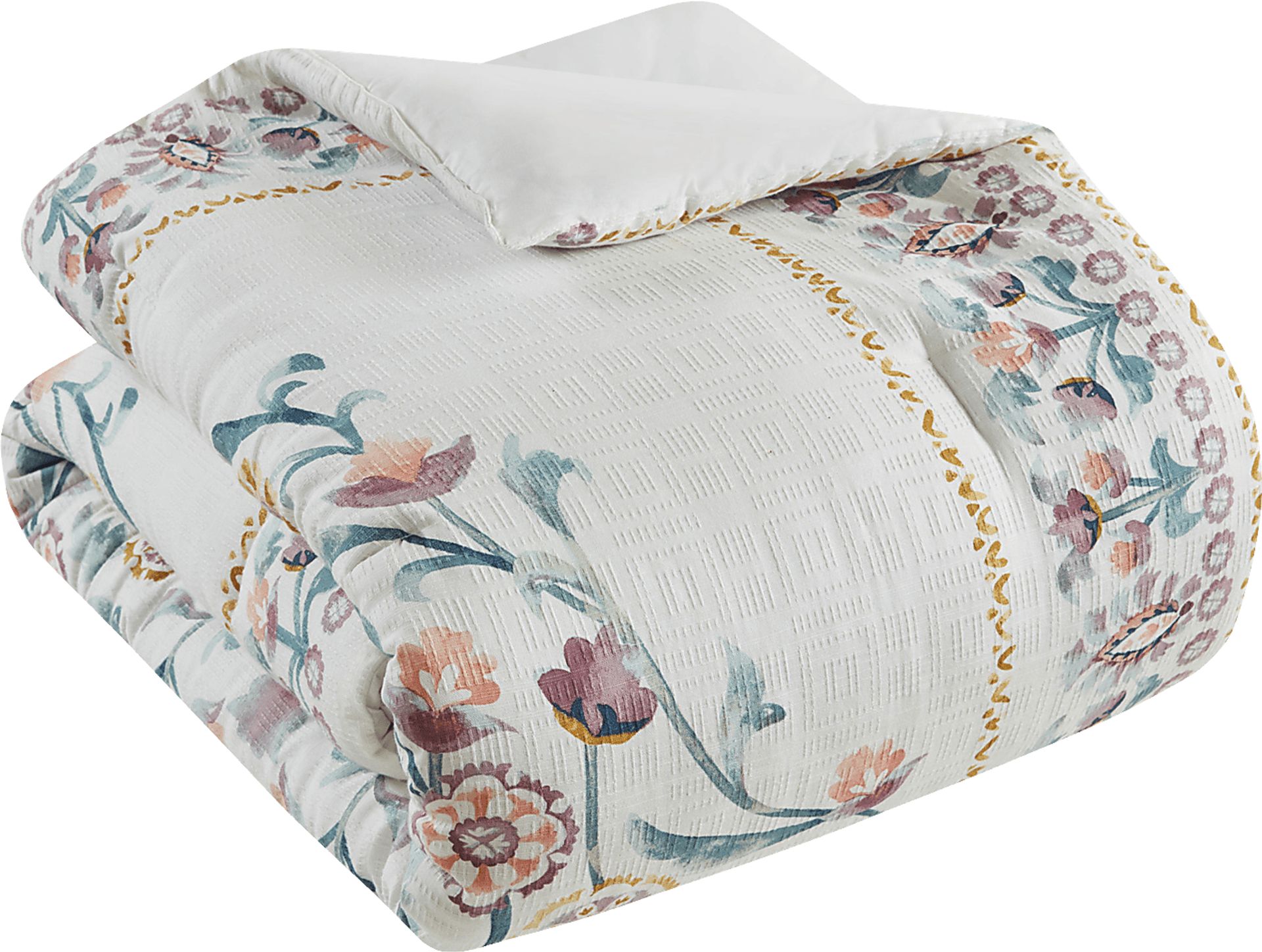 Troywood White 4 Pc Full/Queen Comforter Set - Image 9