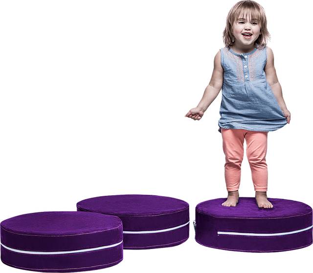 Kids Trudie Purple Ottomans, Set of 3 - Thumbnail - Image 1