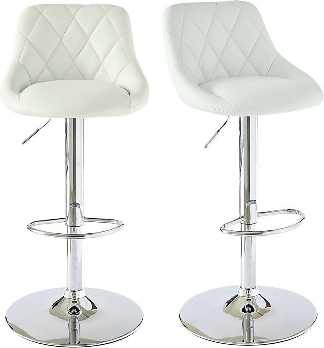 Trumball White Bar Stool Set - Thumbnail - Image 1
