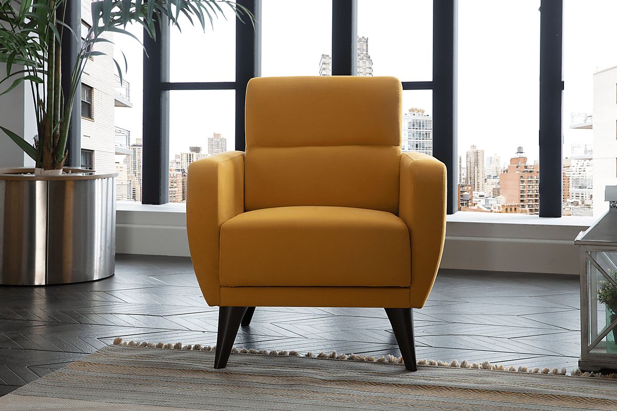 Trysail Yellow Polyester Fabric Accent Chair | Rooms to Go