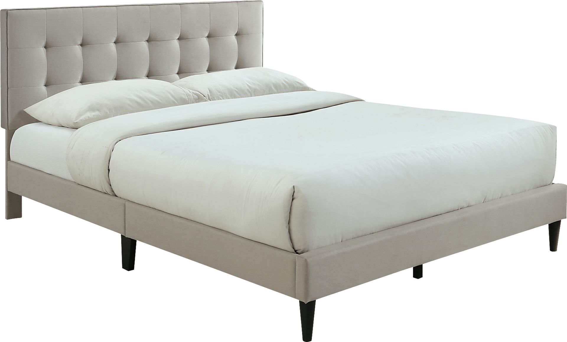 Tubae Beige Upholstered Queen Bed - Image 1
