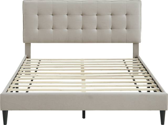 Tubae Beige Upholstered King Bed - Thumbnail - Image 2