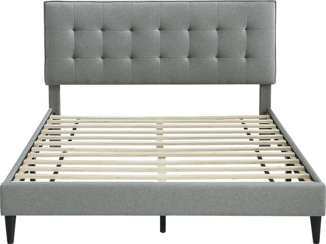 Tubae Gray Upholstered Queen Bed - Thumbnail - Image 2