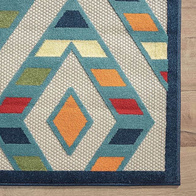 Tudali Blue 5' x 8' Indoor/Outdoor Rug - Thumbnail - Image 6