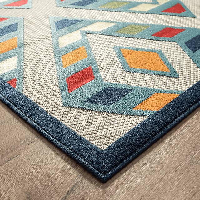 Tudali Blue 5' x 8' Indoor/Outdoor Rug - Thumbnail - Image 7