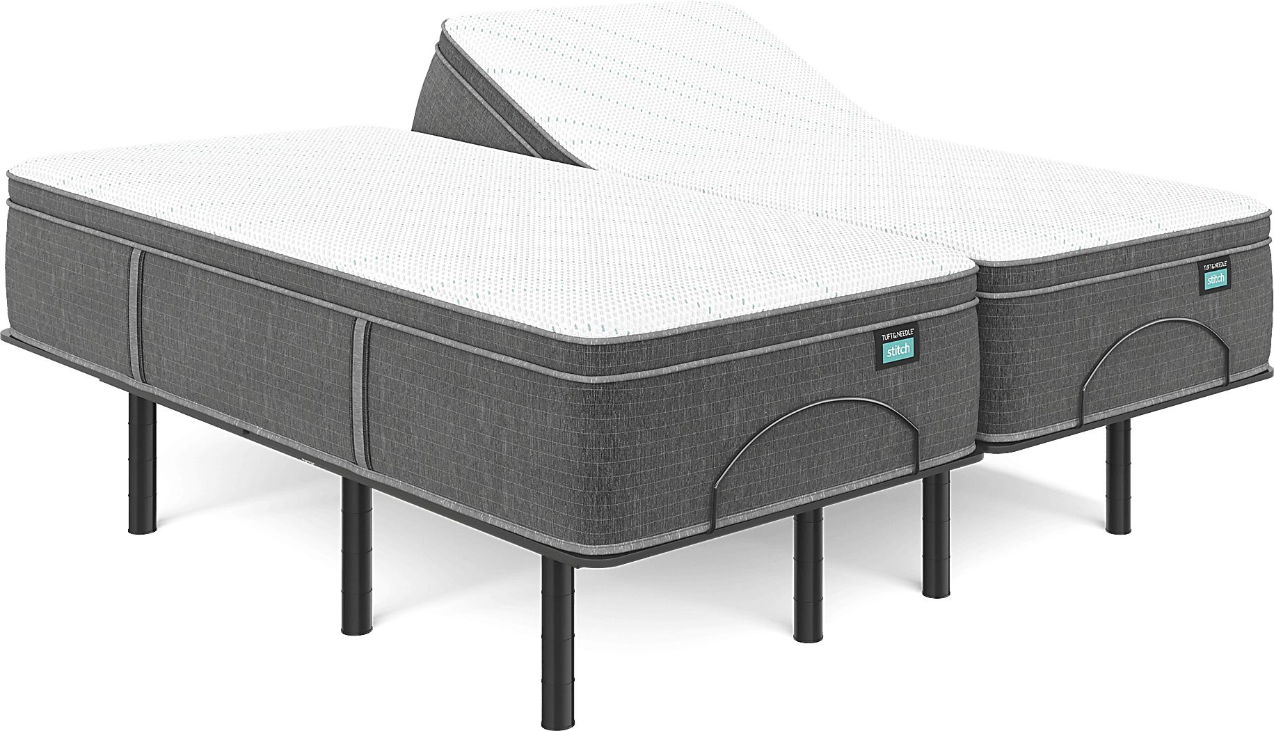 Tuft & Needle TN9.1 Split King Mattress Set with Head Up Only Base
